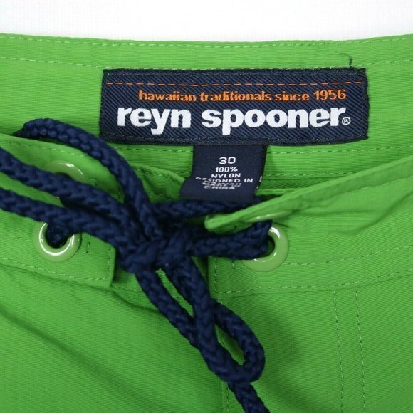Reyn Spooner Swim Trunks Shorts Green Blue Pe'ahi Floral Hawaiian 30‎ - Picture 7 of 10